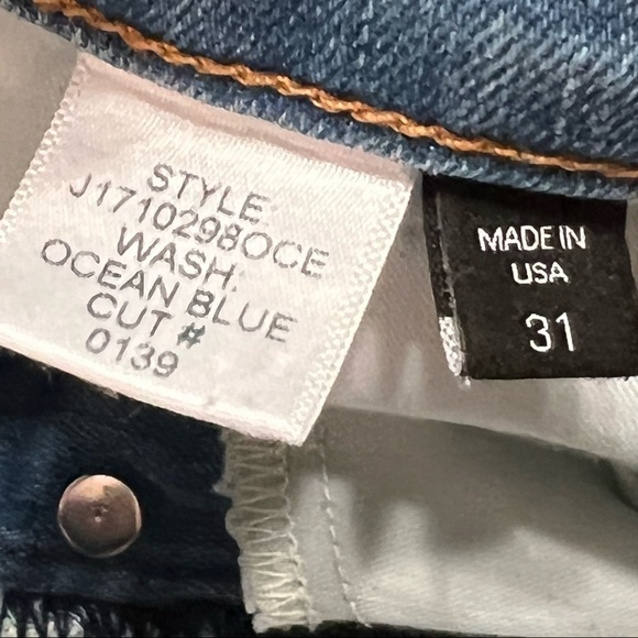 Veronica Beard Carolyn High Rise Button Fly Tuxedo Stripe Baby Boot Jeans 31 - Picture 13 of 15